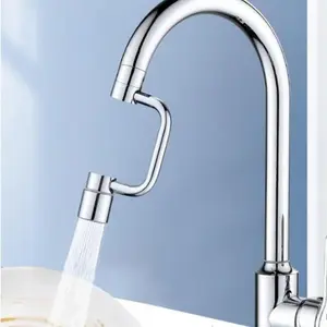 Faucet Aerator Extender 1440° Rotatable Swivel Kitchen Sink Sprayer Attachment with 2 Mode Splash Filter Water Saving Tap Extender All Angle Control Rotating Faucet Essential Home Gadget Upgrade