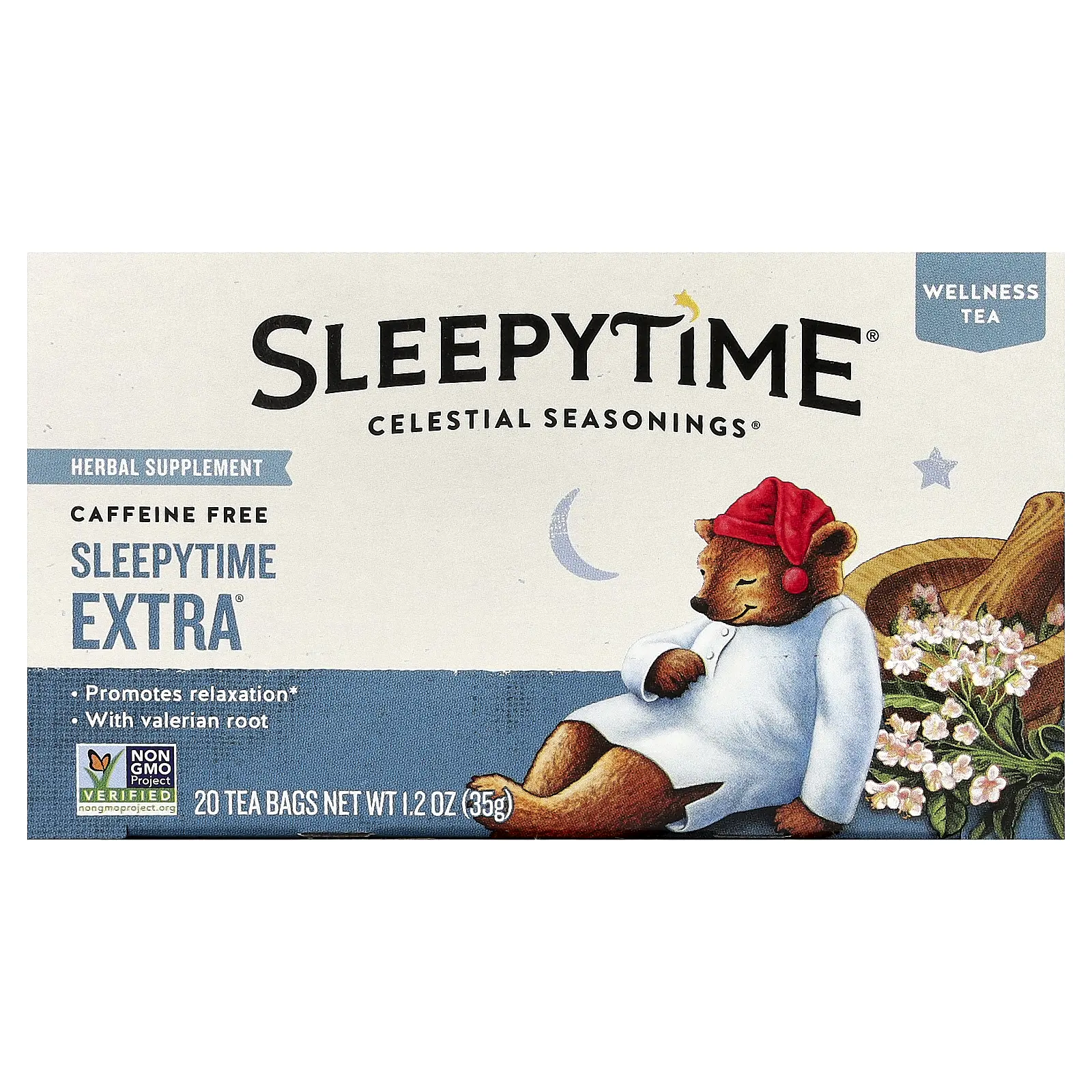 Celestial Seasonings Wellness Tea, Sleepytime Extra®, Caffeine Free, 20 Tea Bags, 1.2 oz (35 g)