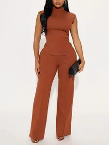 Power Stance Sleeveless Pant Set - Cognac