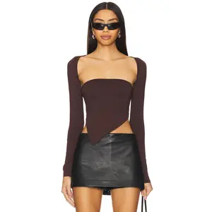 superdown Dax Shrug Top in Chocolate Brown
