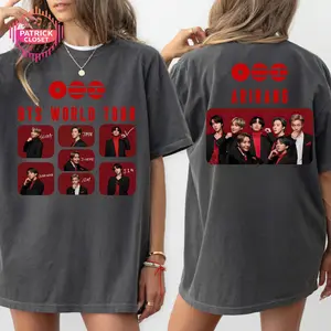 World Tour 2 side T-Shirt, Vintage Style Aesthetic KPop Merch, Bangtan Boys T-Shirt, Sweatshirt, Hoodie, Gift for Army Fans 2026
