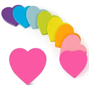 Heart Sticky Notes 3x3 in, Mini Gifts for Coworkers, Cute Colored Post It Notes, 8 Pads, 656 Sheets, Fun Office Supplies, Memo Pads, Planner Sticky Notes, School Supplies, Desk Accessories, Gift for Coworkers, Scrapbooking