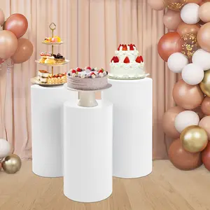 2025 viral 3pcs cylindrical display stands iron 44-66lbs load wedding dessert table