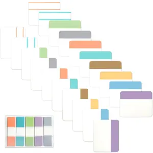 Sticky Index Tabs Book Page - 500 count 2 Inch Writable Colored Pages Markers, Repositionable File Tab Flags Labels Self Adhesive Reading Divider Sticker for Books, Binders, Notebook and File Folders