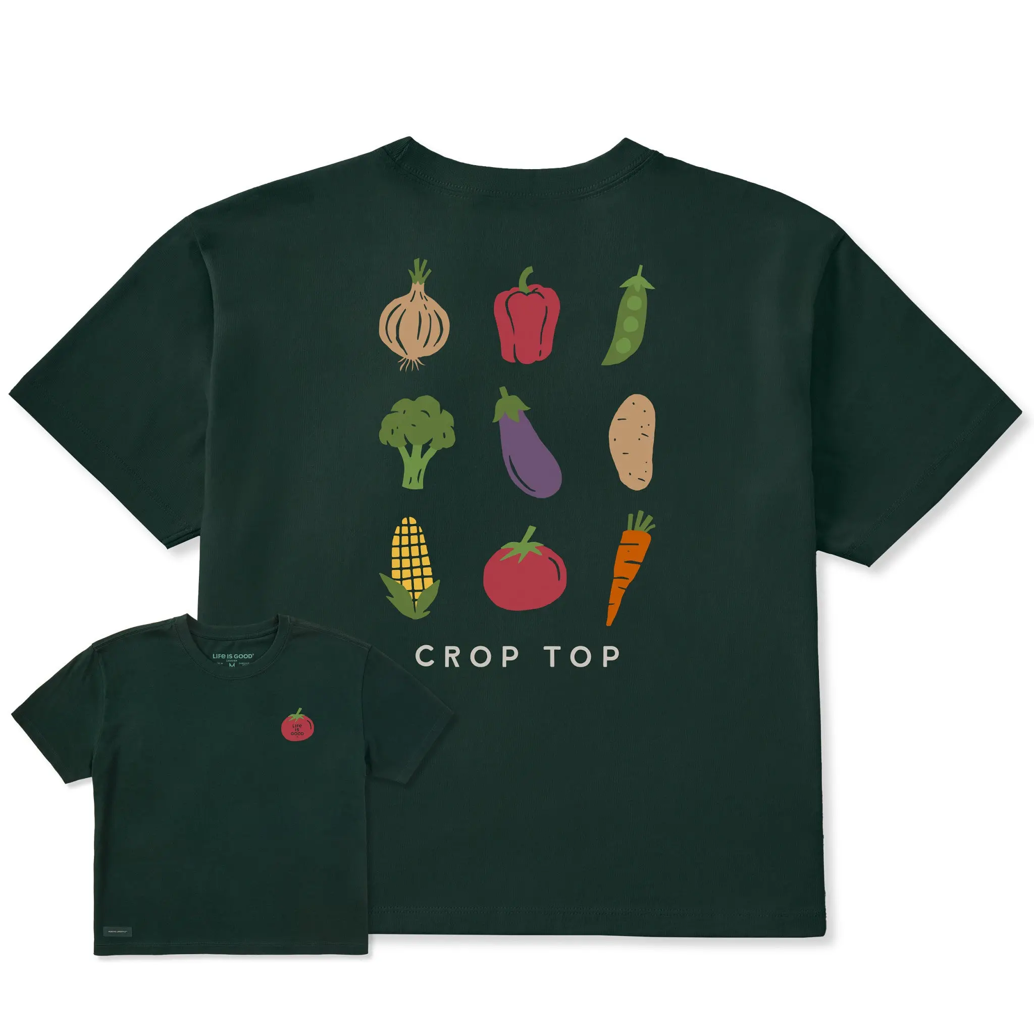 Women's Crop Top Grid Short Sleeve Crusher Boxy Tee