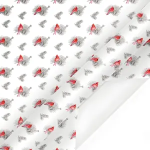30" x 10' Holiday Wrapping Paper | Holiday Cardinal Floral