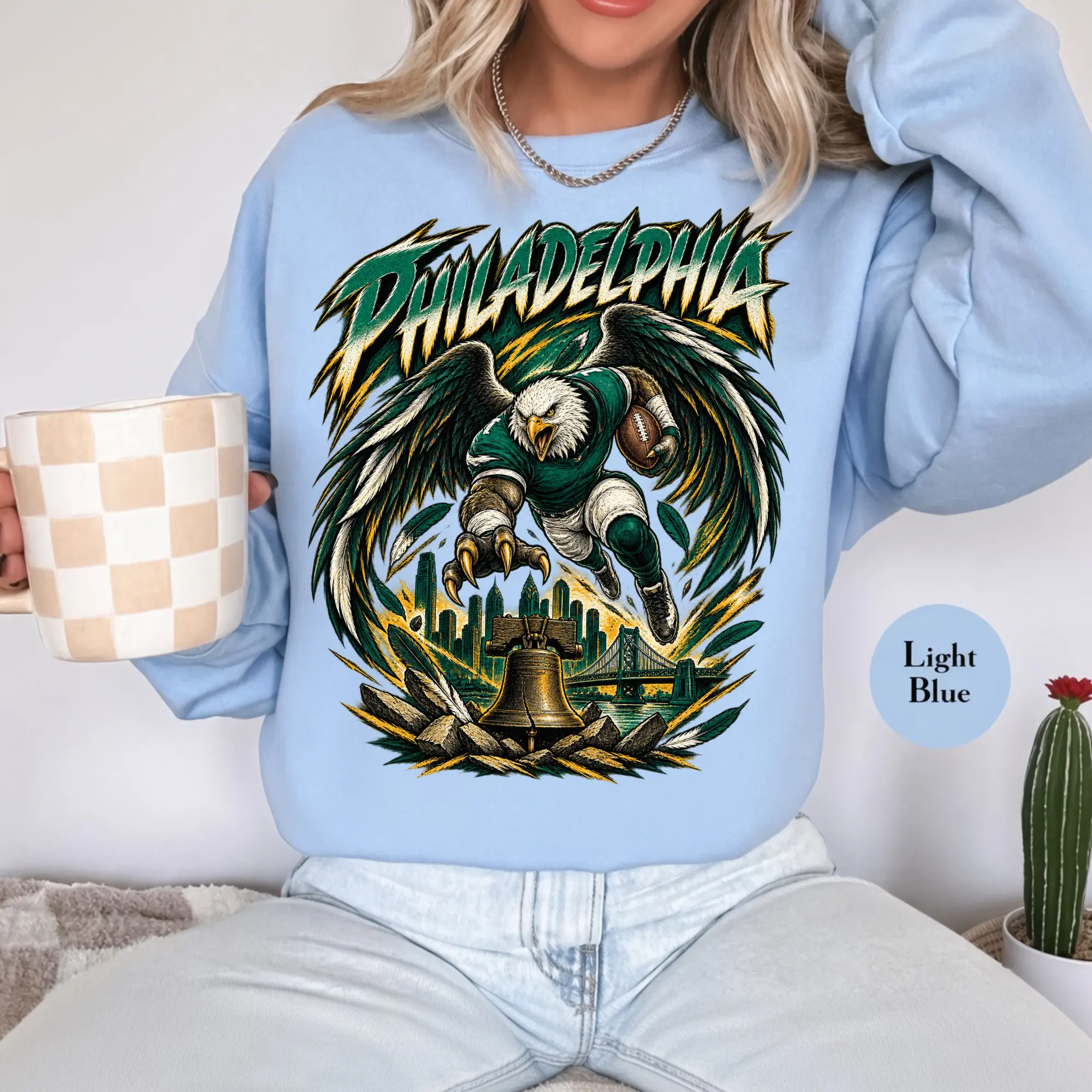 Philadelphia Football Graphic T-Shirt, Vintage Eagle City Tee, Distressed Sports Inspired Streetwear