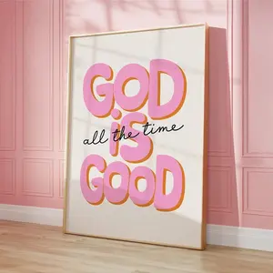 Unframed Vintage Canvas Painting Jesus Poster, Religious Prints, Bible Art Alphabet, Bedroom Living Room Office Decor, Retro Wall Art