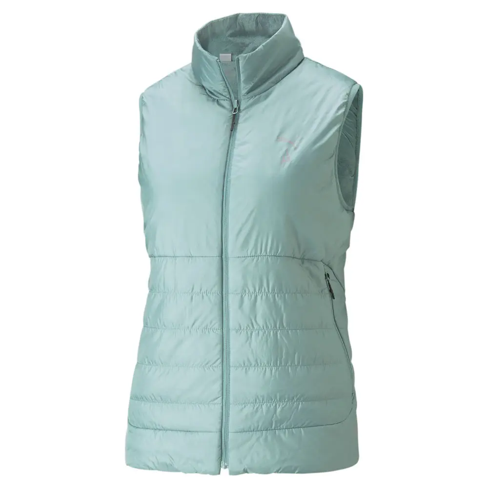 PUMA Womens Seasons Reversible Primaloft Vest Athletic Outerwear Casual Full Zip - Green