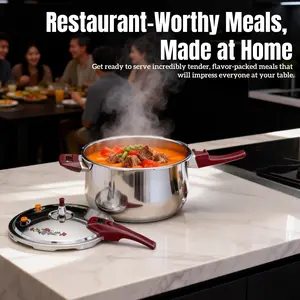 26cm 9.51QT (9L) Pressure Cooker | Explosion-Proof, Induction/Gas Compatible | Fast Cooking for Home & Restaurant