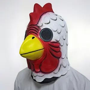 Miami Richard Rooster Mask Game Cosplay Funny Animal Head Cover White Rooster Mask Halloween Party Prop Mad Chicken Mask Latex Material Universal Size