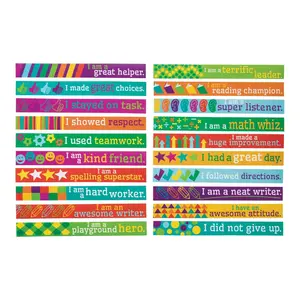 9" Bulk 100 Pc. Positive Reinforcement Motivational Self-Adhesive Bracelets