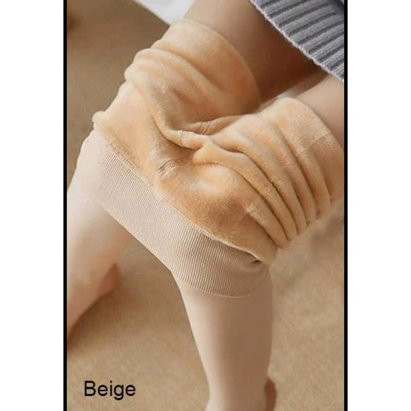 Nude winter warm fleece stockings