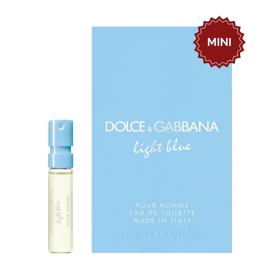 Dolce & Gabbana Light Blue Pour Homme EDT Tester Vial For Men 1.5 ml | Men's Citrus Aquatic Designer Cologne Sample