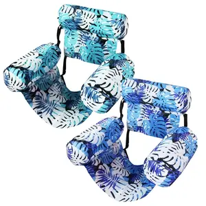 Inflatable Pool Floats Adult, Plant Pattern Floating Mat Hammock , Blow up Pool Noodles for Adult Heavy Duty, Floating Chair for Party Summer Water Beach Lake Fun