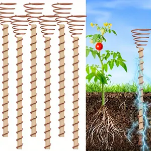12pcs, copper wire coil antenna plant pile is used for garden plants and vegetables electro-cultivation, garden supplies, plant supplies long copper garden pile, planting garden electro-cultivation copper wire coil antenna, copper wire electro-cultivation