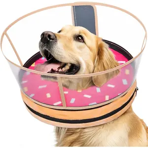 Sponge Dog Cone After Surgery, No Inflation Required Dog Donut Collar to Stop Licking, Inflatable Cone Alternatives for Large Pets, Soft Recovery Collar with Protective Shield (Donut, XL)