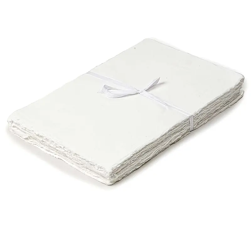 Bulk White Loose-Leaf Watercolor Paper Sheets - 20 Bulk White Loose-Leaf Sheets, 300 GSM, Rough Texture, Deckle Edge, 15.24x10.16 cm, Office Stationery for DIY Crafts, Watercolor Painting Projects