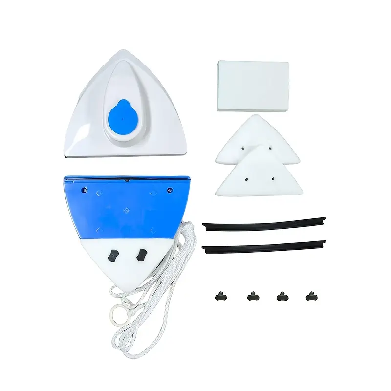 Dual-Sided Magnetic Window Cleaner - ABS Material, Ergonomic Handle with Blue Accents, Ideal for Living Room, Bedroom, Bathroom, and Outdoor Spaces, Window Cleaning Tool|Modern Window Cleaner|Durable Window Cleaner