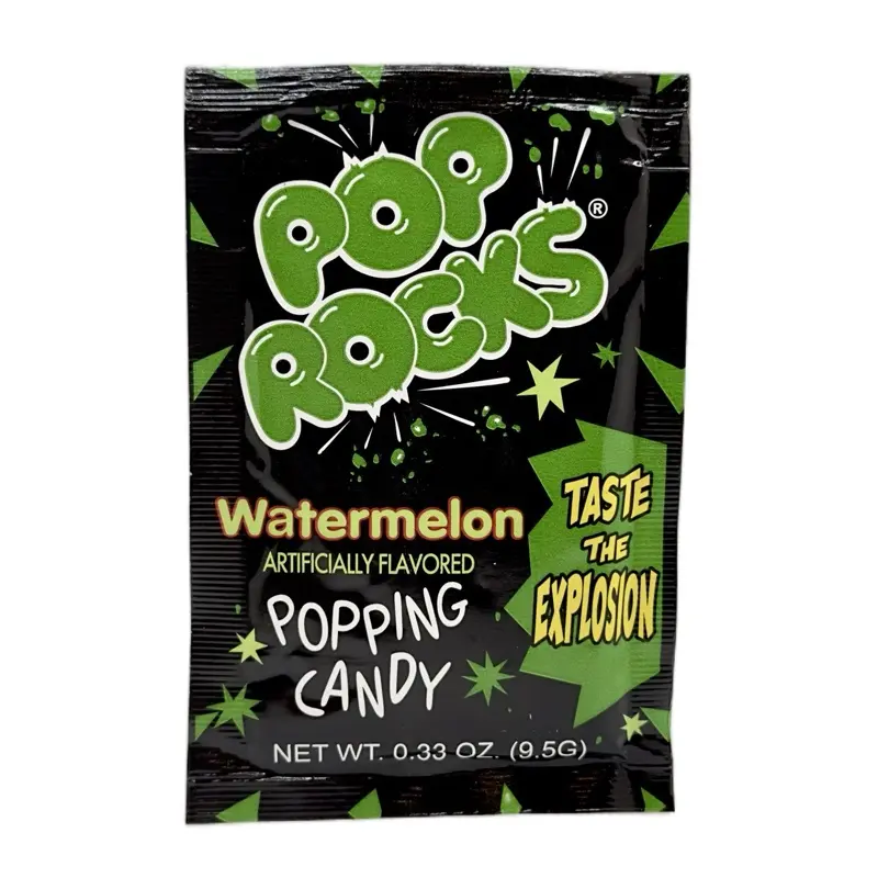 Pop Rocks Watermelon Popping Candies, 0.33 oz Caffeine-Free Fruity Sweet Snack, Ideal for Parties & Fun Treats
