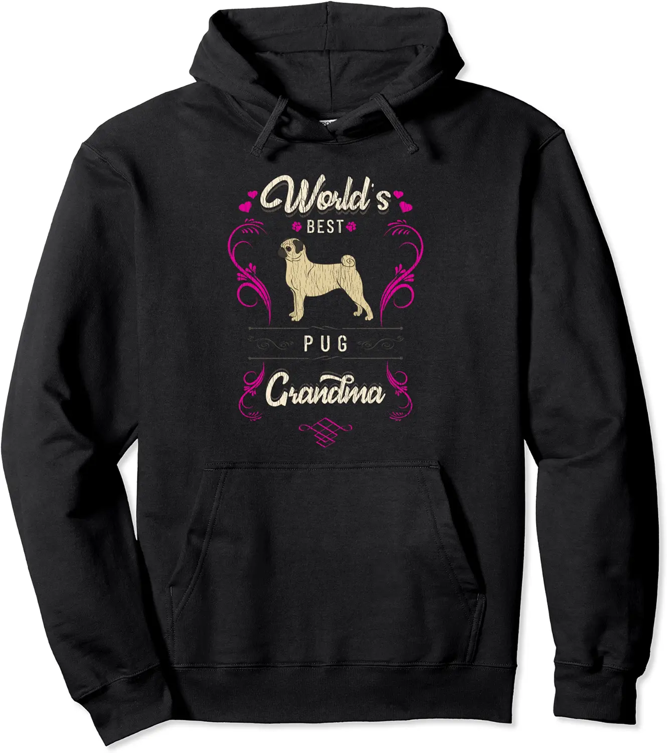 World's Best Pug Grandma Dog Breed Owner Pullover Hoodie - Alizejaqua Shop 22B095L5H25F