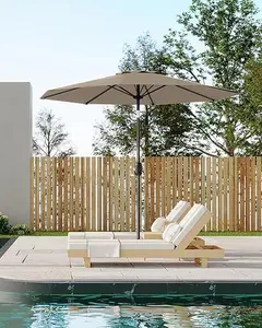 9ft Outdoor Patio Umbrella,Yard Table Umbrella,Market Umbrella,Push Button Tilt and Crank,UV Protection,8 Sturdy Ribs,Large Sun Umbrellas for Garden,Deck,Backyard,Pool