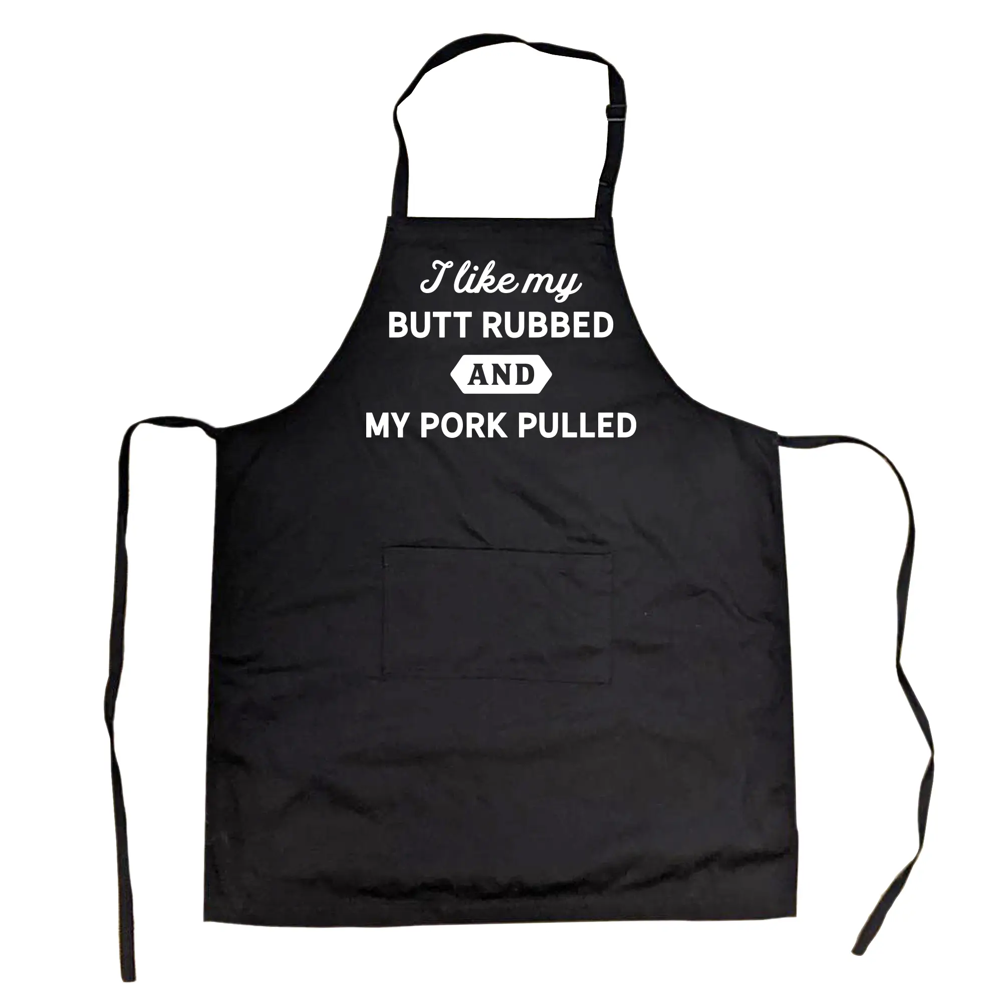 Cookout Apron I Like My Butt Rubbed and My Pork Pulled Funny Grilling chef bbq Funny Aprons Adjustable Household Items Graphic Print Funny Food Cover Grilling Apparel for Men Black