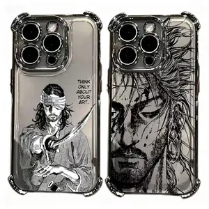Vagabond Samurai Anime Phone Cases For iPhone 17 Promax Pro Air 16 Plus 15 14 13 12 Black Transparent Shockproof Protective Cover Protection