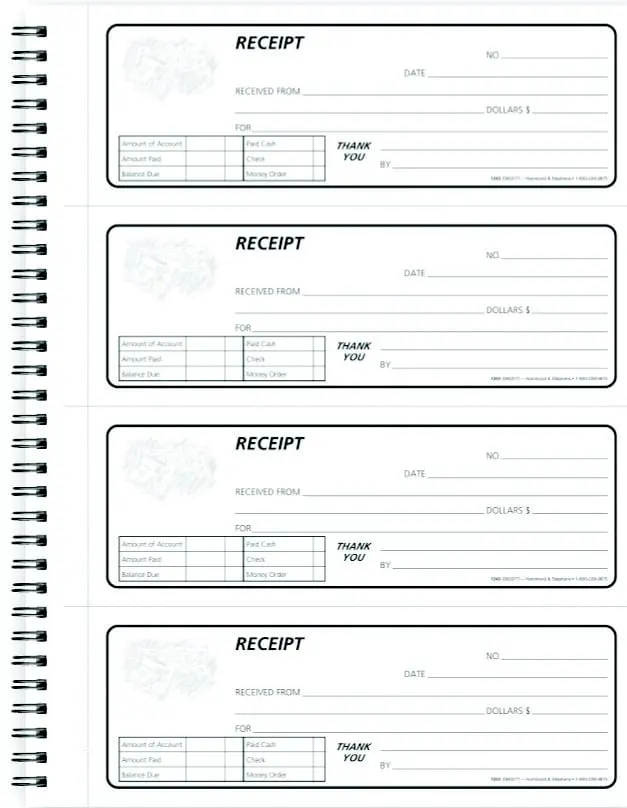 Hammond & Stephens 1473615 2-Part Carbonless Receipt Book, Durable Textured Blue Cover, 240 Receipts, 8.5x11 in, 2-3/4x7-1/2 in, 1.09 lbs, No Choking Hazard