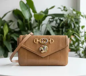 Pre-owned GUCCI Leather Shoulder Bags Python Rajah Medium Shoulder Bag