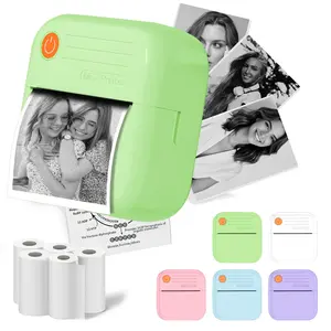 Portable wireless photo printer, rechargeable instant photo paper printer, compatible with iPhone and Android, perfect for shooting events