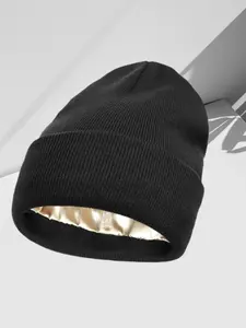 Men's Solid Color Beanie Hat, Boyfriend Gift, Unisex Fall Winter Outdoor Knit Warm Cap, Fitted Hat, Daily Fashion Decoration