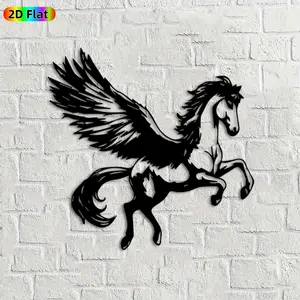 1pc Pegasus Metal Wall Art, Mythical Pegasus Statue Mural, Ideal Gift for New Year, Easter, Fantasy Decor Enthusiasts, Weather-Resistant Metal Wall Decor Wall Sculptures, Unique Mythology-Inspired Home Decor