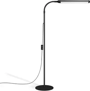 Lash Light, LED Floor Lamp, Reading Floor Lamp, Adjustable Gooseneck, 3 Heights, 10W Dual Brightness, Portable Standing Lamp for Eyelash Extensions, Makeup, Office