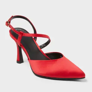 Women Rosemary Heels with Memory Foam Insole -Red  size 7.5