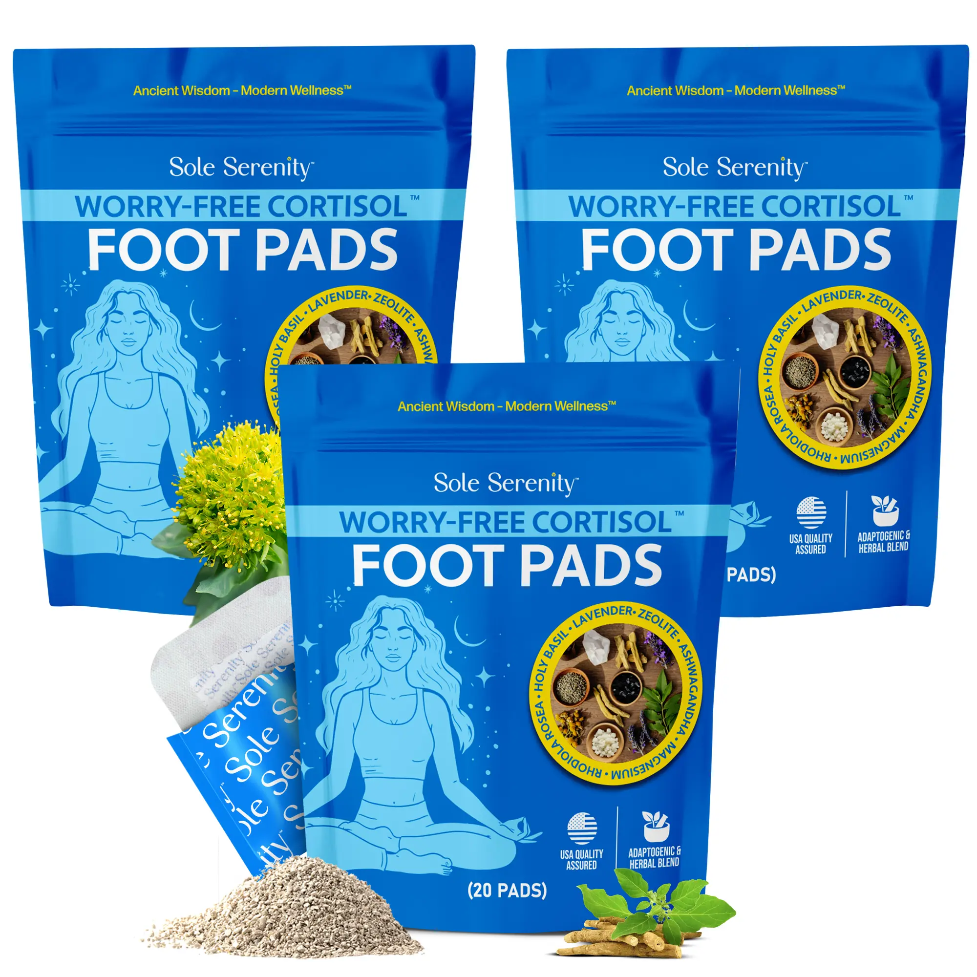 (3 Pack) Stress Relief Detox Foot Pads 