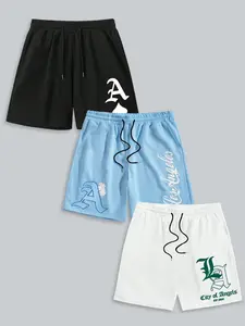 3-Pack Los Angeles Classic Graphic Prints Shorts | California Aesthetic Streetwear Sweatpants Set