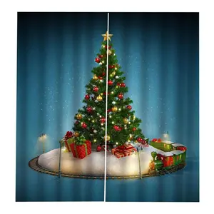 2 Panel Christmas Decorative Window Curtain for Christmas Decoration Light