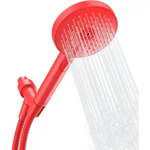 Sproos - Handheld Shower , High , 3 Spray Functions Plus Pause, Extra Long 70 Inch Hose -  Materials - Easy DIY Installation - High  Performance - Red