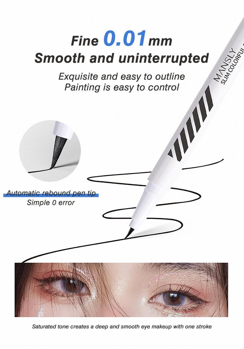 MANSLY Slim Colorful Liquid Eyeliner Pen Waterproof & Smudge-Proof Ultra-Fine Precision Tip for Defined Lines Long-Lasting All-Day Wear Eye Makeup Matte Eyeliner Set Buy 1 Take 1 al teyeliner