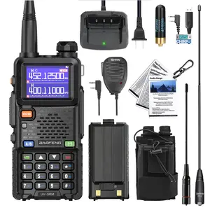 Baofeng UV-5RM 10W Long Range VHF/UHF Handheld Ham Radio Walkie Talkie with Audio Support, NOAA Weather Receiver, 999CH, DTMF Copy Frequency, USB Type-C Charging, Auxiliary Local Sound, Rechargeable Battery, Original Box (Not Water Resistant)