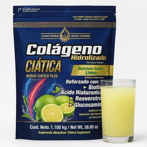 Colágeno Hidrolizado Ciática – 1.1000 kg (38.8 oz) Hydrolyzed Collagen Sciatic Nerve Plus – With Biotin, Hyaluronic Acid, Resveratrol & Glucosamine – Delicious Lemon Flavor Supports Joints, Nerves & Skin