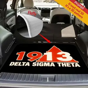 Delta Sigma Theta 1913 Aeo Trunk Mat, Non-Slip Polyester Lining, Car Decor, Easy Clean, Stylish Protection, Automotive Trunk Pad, Car Interior Accessory, Car Mat Set