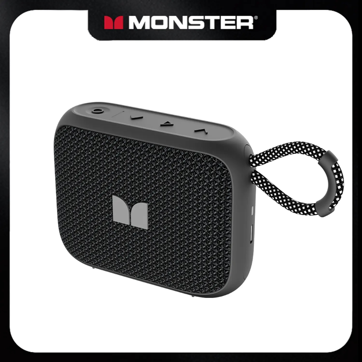 Monster S520 Portable Bluetooth Speaker, Deep Bass Mini Wireless Speaker with IPX7 Waterproof, Bluetooth 6.0, 16H Playtime, TWS Stereo Pairing, Hands-Free Calls for Beach, Camping, Travel & Outdoor