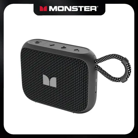 Monster S520 Compact Bluetooth Portable Waterproof Speaker - Small Wireless Mini Instant Modern Speaker with IPX7 Waterproof, Bluetooth 6.0, 16H Playtime, TWS Stereo Pairing, Hands-Free Calls, Deep Bass for Beach, Camping, Bluetooth Portable Waterproof Sp