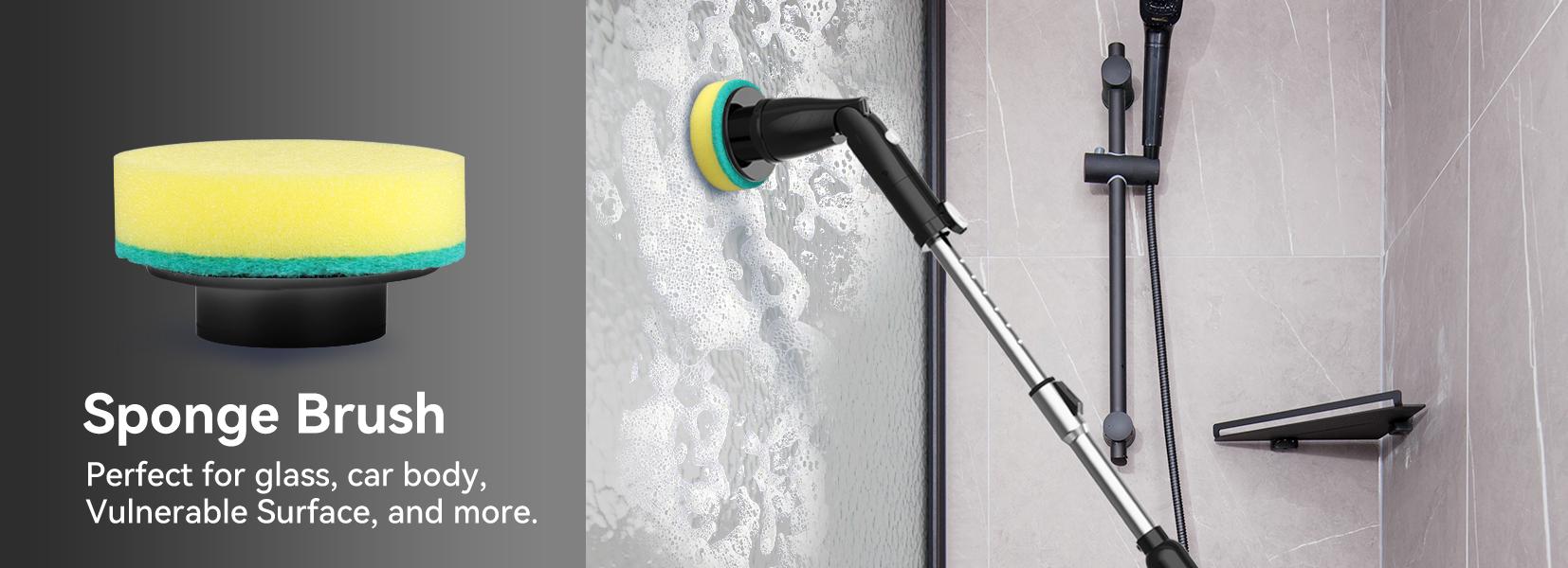 [Clearance sale]TASVAC Electric Spin Scrubber,5 Replaceable Heads, Adjustable Arm. Easily Scrubbing. 1.5H Power Bathroom Scrubber for Bathtub, Kitchen, Grout, Tile, Floor, Wall, Sink.
