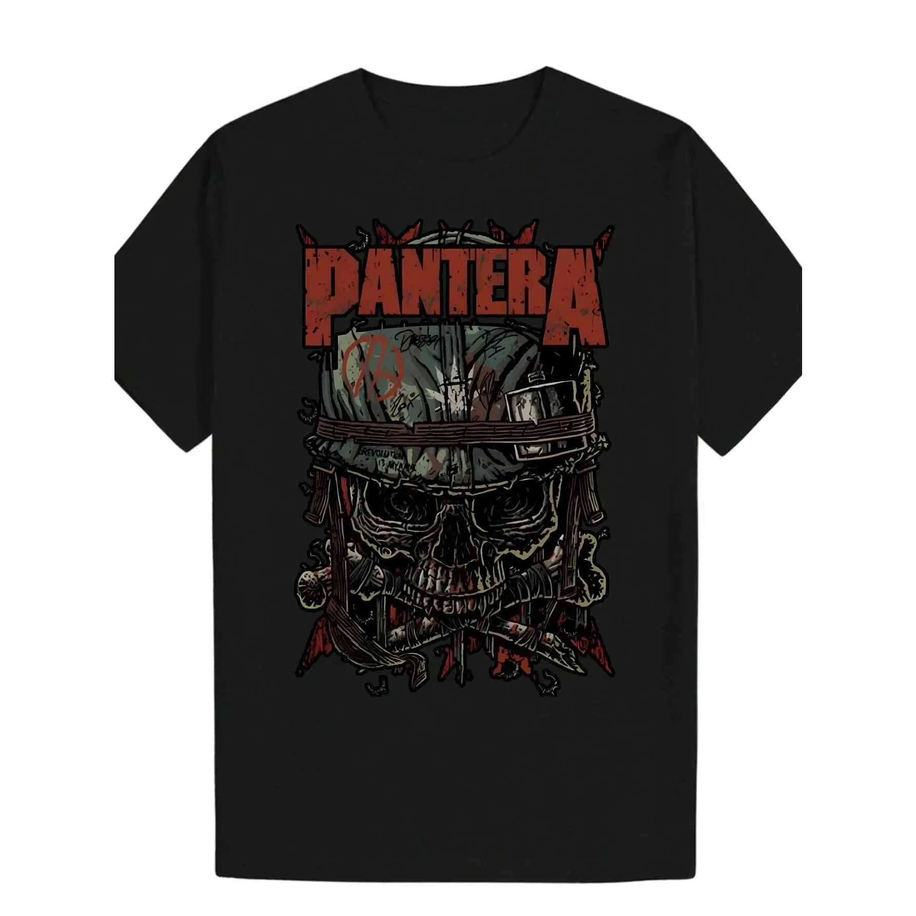 Men'S Black Pantera Graphic T-Shirt - Summer Casual Crew Neck Tee With Skull & Gear Design, Rock Band Style, Casual Outings Attire |   Edgy Graphic Tee |  100Cotton Tshirt