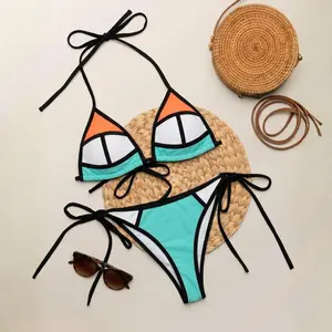 POPPY - TUTTI FRUTTI Neoprene Balconette Bikini Set, Sport Beach Swimsuit, Sexy Active Wear Tops, Trendy Women's Outfit, Pool Beachwear Outfits, Summer Swimwear, Athletic Bikini Bottom Season