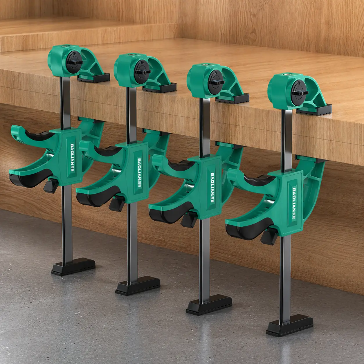 4-Pack 4-Inch Quick-Release F-Clamps with ABS & High-Strength Engineering Polymer, Heavy-Duty Load-Bearing Woodworking Clamps for DIY Cabinetry & Joinery, Dual-Mode Transformation Carpentry Tools