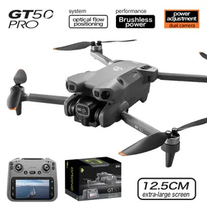 GT50 Pro Dual Battery Drone with 4.3" LCD Remote HD Aerial Smart Obstacle Avoidance Brushless Motor Optical Flow Hover Quadcopter Altitude Hold Beginner Friendly Kids Gift